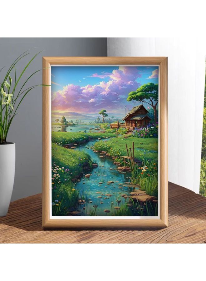Hometown Original Scenery Desktop Decoration Photo Frame Home Decoration Gift Chinese Style Living Room Bedroom Light Luxury Picture Frame Fashion-Color:8 Inches 17*22cm Hot Selling-lw606 Green Shui Renjia  - Image 1