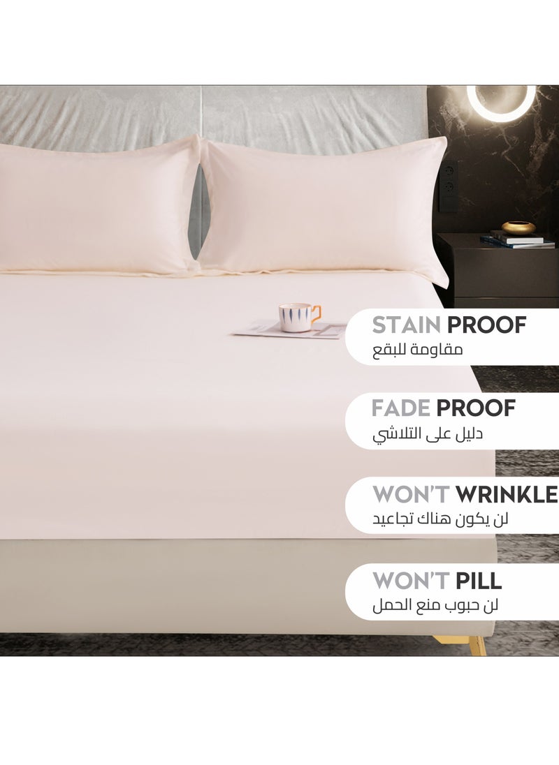 Donetella Bedding Fitted Sheet - Fits 90x190 Cm Bed For Single Bed 2 Pcs (1 Fitted Sheet and 1 Pillowcase) - 30 Cm Deep Pocket - Solid Bed Sheet  - Image 4