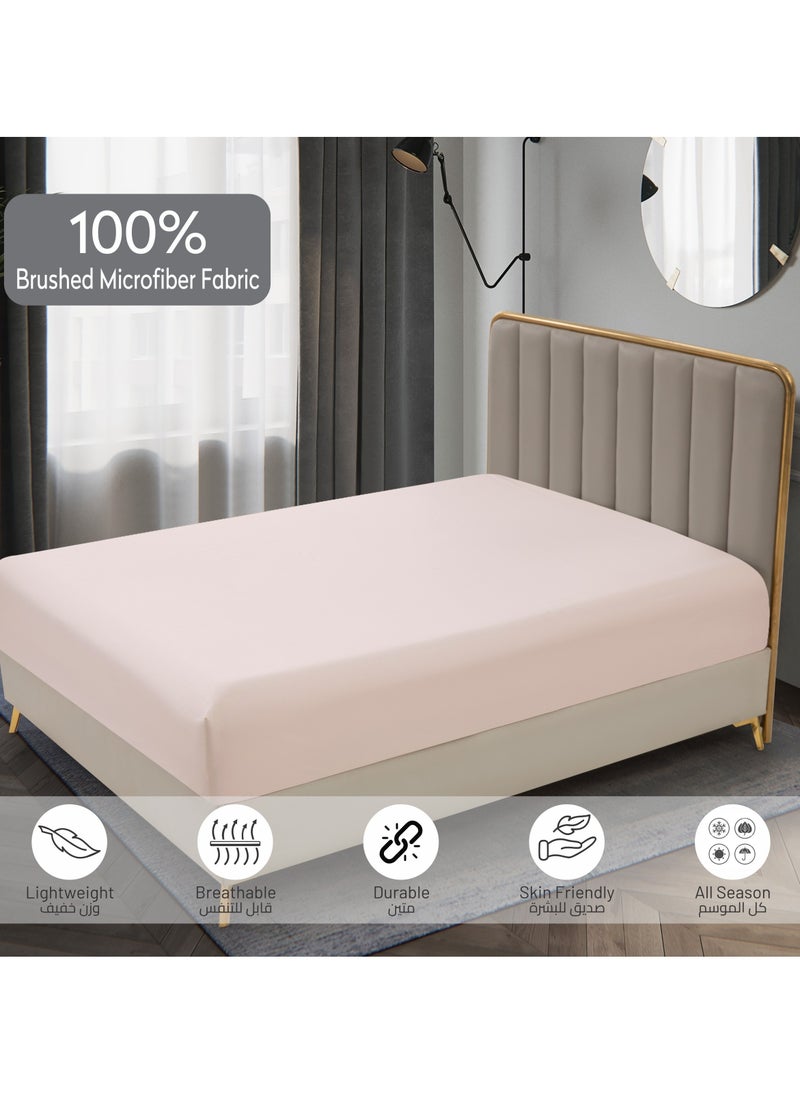 Donetella Bedding Fitted Sheet - Fits 90x190 Cm Bed For Single Bed 2 Pcs (1 Fitted Sheet and 1 Pillowcase) - 30 Cm Deep Pocket - Solid Bed Sheet  - Image 5