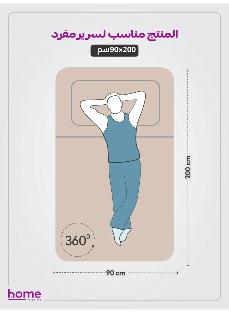 Donetella Bedding Fitted Sheet - Fits 90x200 Cm Bed For Single Bed 2 Pcs (1 Fitted Sheet and 1 Pillowcase) - 30 Cm Deep Pocket - Solid Bed Sheet