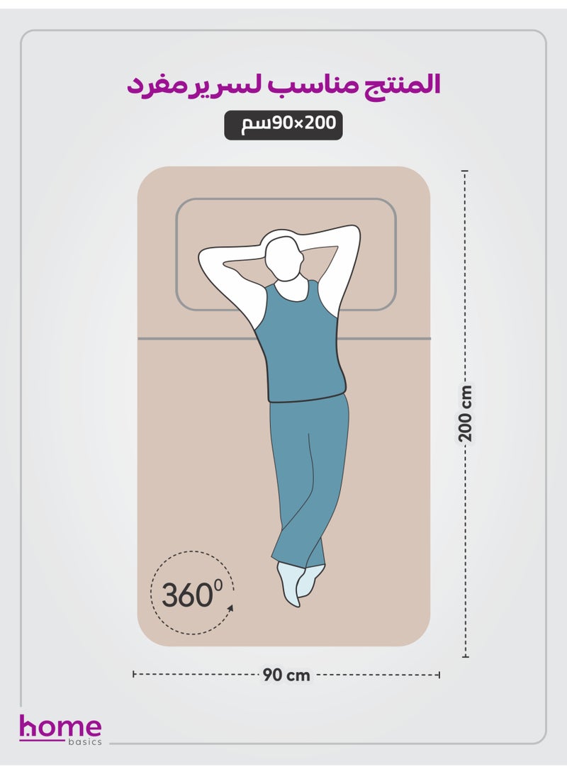 Donetella Bedding Fitted Sheet - Fits 90x200 Cm Bed For Single Bed 2 Pcs (1 Fitted Sheet and 1 Pillowcase) - 30 Cm Deep Pocket - Solid Bed Sheet - Image 2