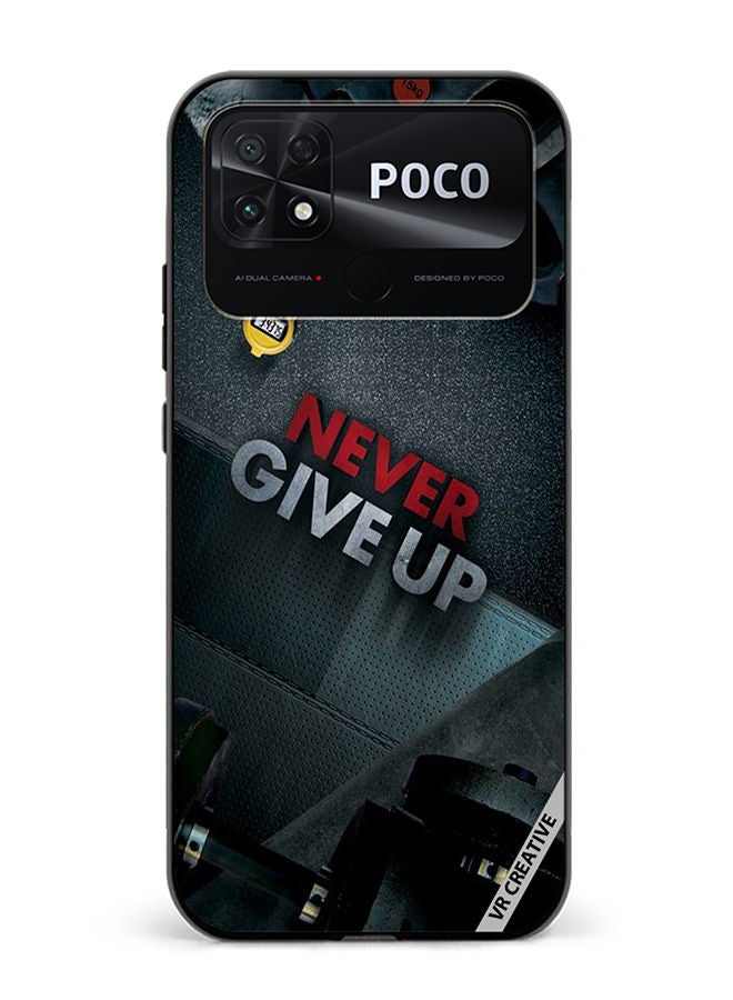VR CREATIVE Protective Case Cover For Xiaomi Poco C40 Never Give Up Design Multicolour - Image 1