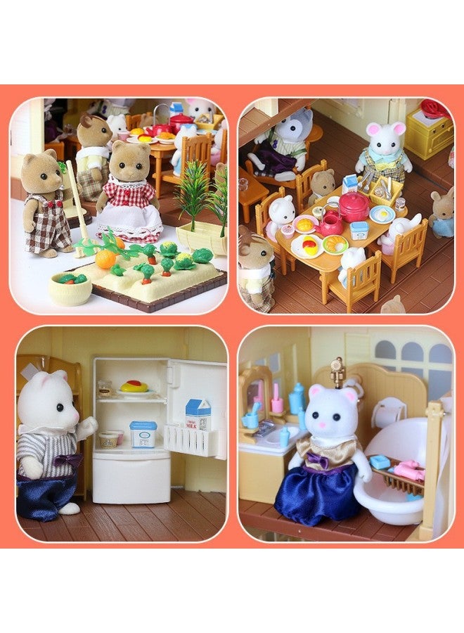 Forest House Light Villa Animal Family Mini Rabbit Girl Play House Model Compatible With Senbei Suit Toys-Specifications:G02 Pair Of Mice  - Image 4
