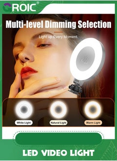 GROIC LED Video Light, 360° Rotation LED Camera Light, Rechargeable Camera Led Light with Cold Shoe Mounts and 1/4" Interface, 9 Levels of Dimming, Portable Light for Photography, Live, Video Recording  - Image 4