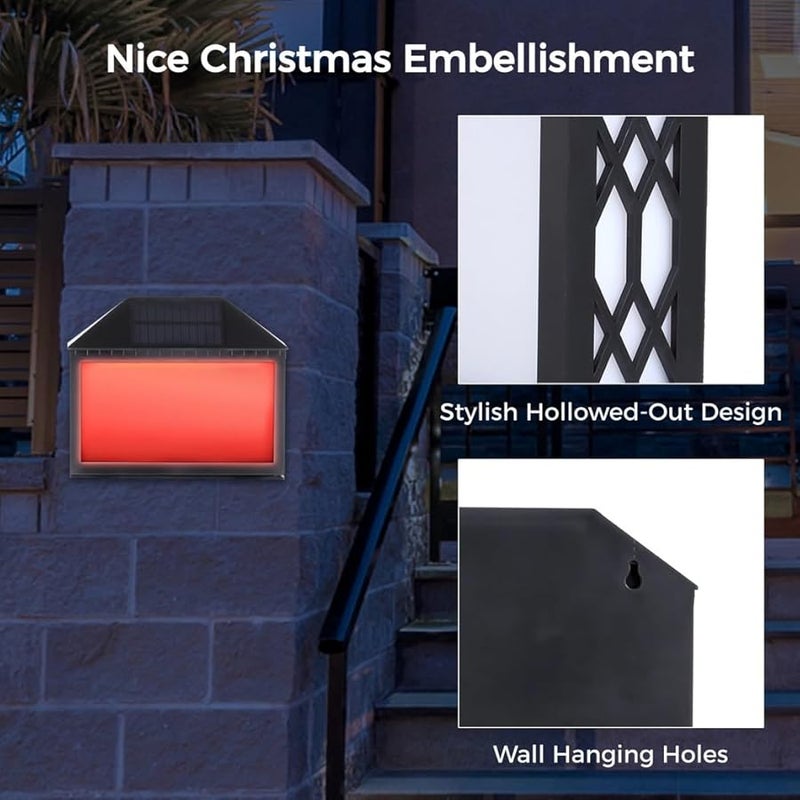 Solar Address Plaque With Christmas Stickers Remote Control LED House Number Sign Outdoor Garden Light - Image 4