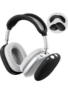Silicone Case Cover for AirPods Max Headphones, Anti-Scratch Ear Cups Cover and Headband Cover for AirPods Max, AirPods Max Headset Skin Protector Accessories (Black)