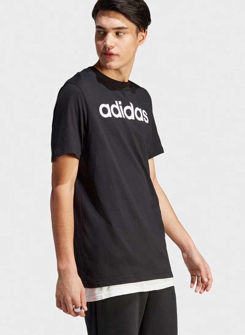 Adidas Essential Single Jersey Linear T-Shirt