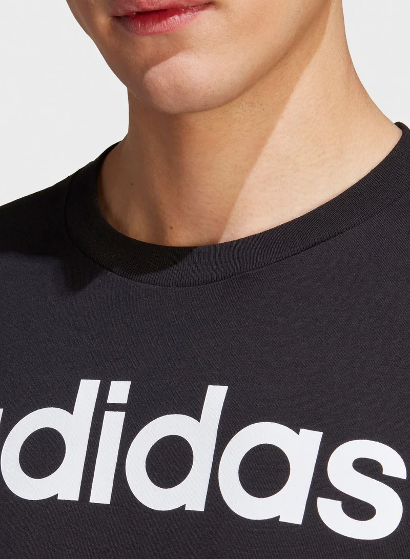 Adidas Essential Single Jersey Linear T-Shirt