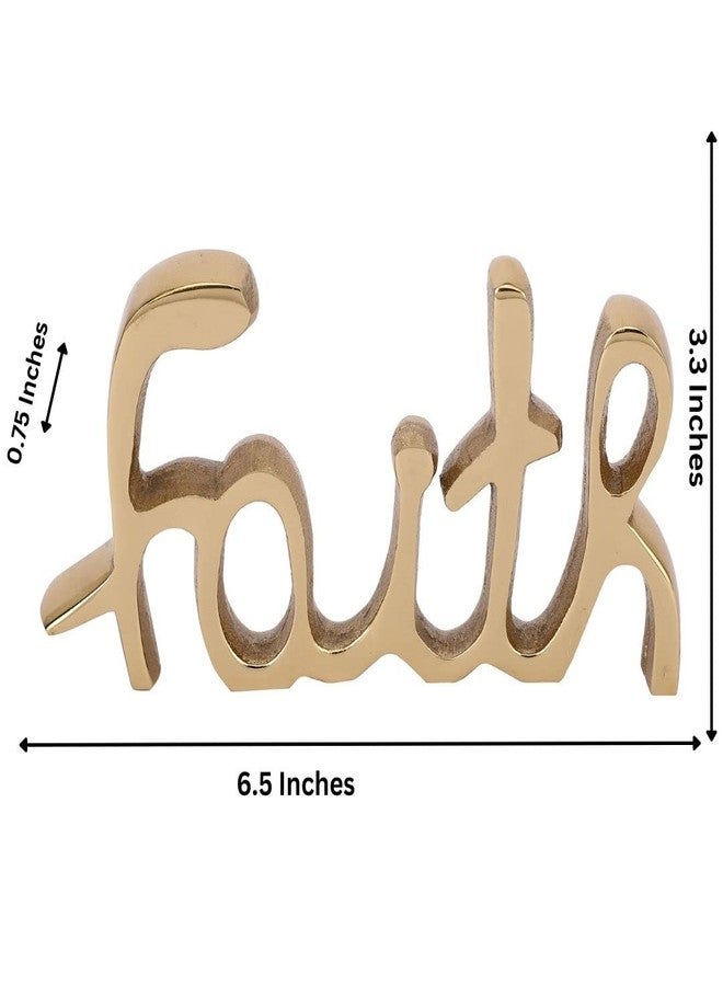 Heyearth Words Home Faith Sign Decor | Decorative items For Living Room | Home Decor Bedroom | Metal Word Sign Board Centerpiece | Cutout Home Sign | Home Decoration For Room, Kitchen (Gold) - Image 5