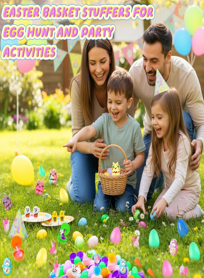 BicMan Prefilled Easter Eggs with Toys, 100 Pcs Plastic Easter Eggs Set, Easter Basket Stuffers for Egg Hunt and Party Activities - Image 2