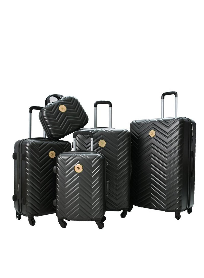 STAR LINE STARLINE 5-Piece Luggage Trolley Set Dark Grey - Image 1