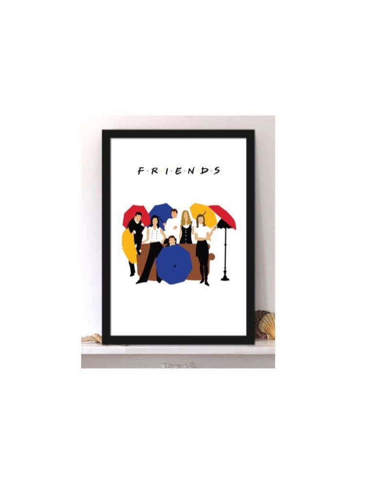 RYN Wall Posters with Opening Scene from Friends TV Series and Black Frame - Wall Arts Home Décor Photo Frames - 40x55cm - Image 1