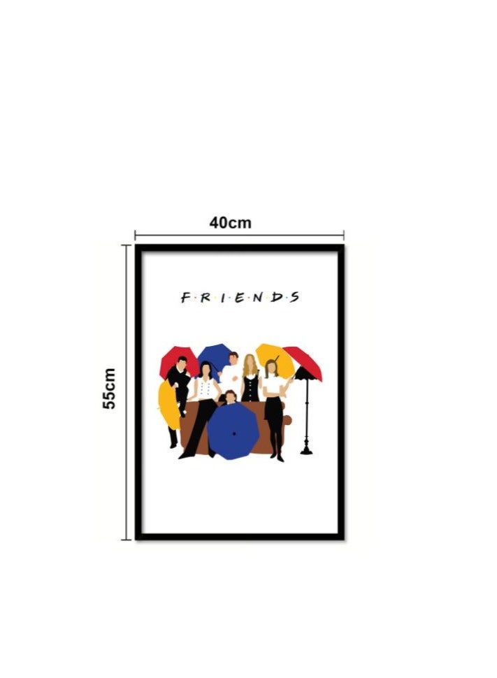 RYN Wall Posters with Opening Scene from Friends TV Series and Black Frame - Wall Arts Home Décor Photo Frames - 40x55cm - Image 3