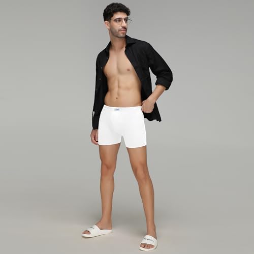 Amul Comfy Pack of 3 Cotton White Solid Men Trunk - Image 2