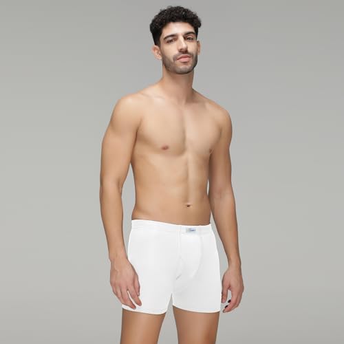 Amul Comfy Pack of 3 Cotton White Solid Men Trunk - Image 3
