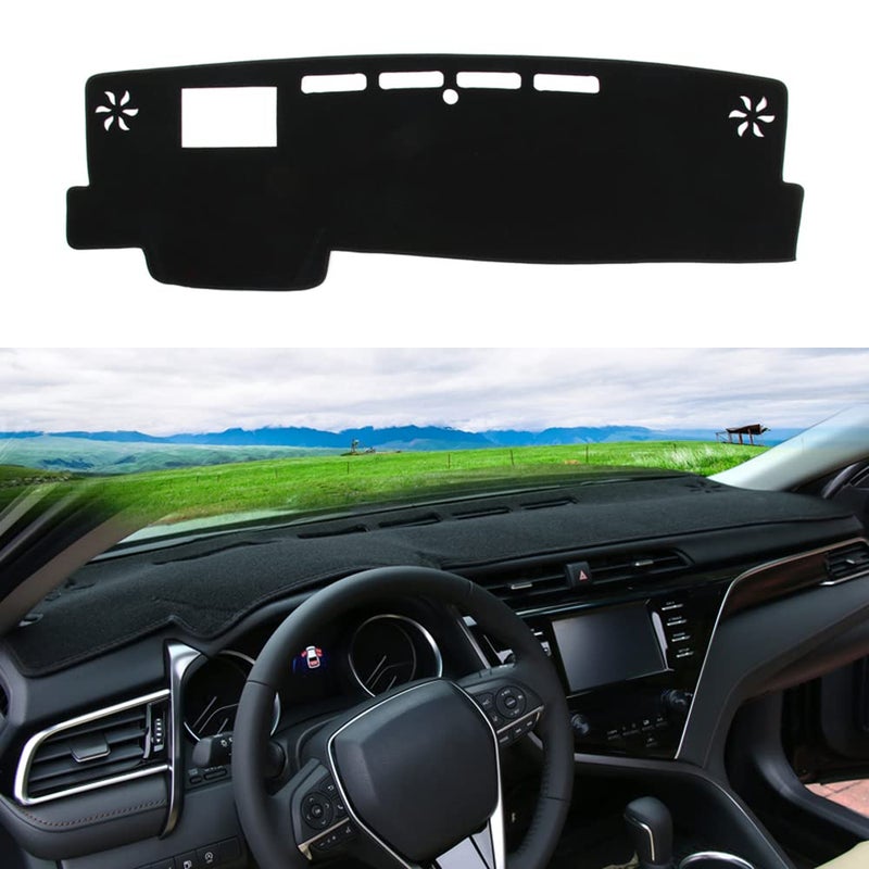 YOFAMO Dashboard Cover Dash Cover Mat Pad Carpet Custom Fit for Toyota Camry 2018 2019 2020 2021 2022with HUD Accessories AntiSkid Center Console Protector Cover MatBlack Edge