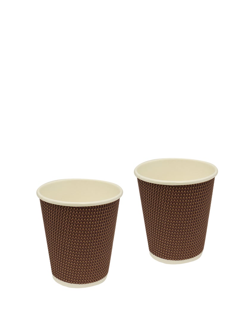 Ideal Pack Ripple Paper Cup with Lid, 8oz, Pack of 10pcs, Chocolate & Black - Image 4