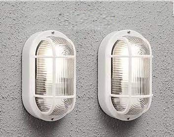 M2 Look M2 Look 7 Watts Waterproof Outdoor Bulkhead Wall Spot Light Pack of 2 Pieces WhitePlastic  - Image 1