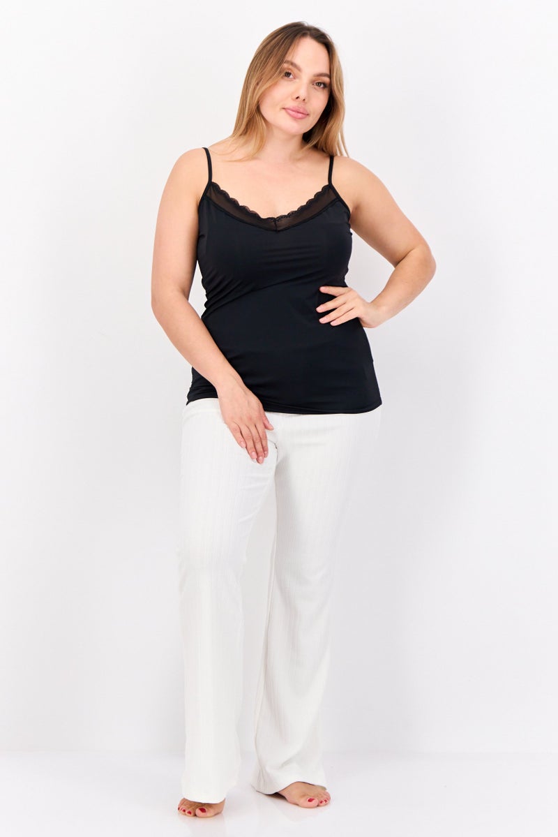 Women 2 Pieces Solid Sleeveless Tank Tops, White