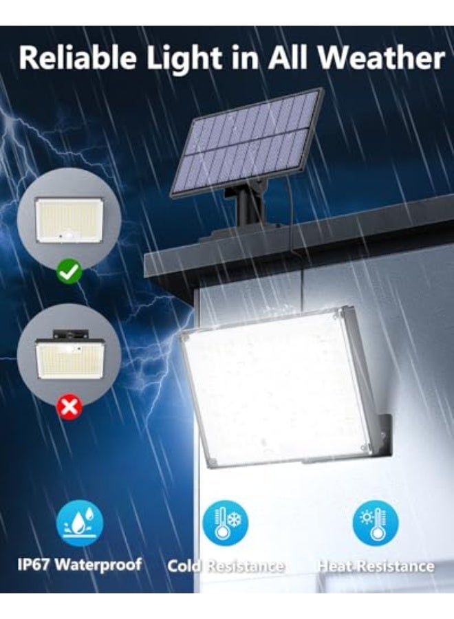 عربست مصابيح خارجية تعمل بالطاقة الشمسية، مصابيح LED غامرة بقوة 4160 لومن مع كابل بطول 3m، مصابيح تعمل عن بُعد مزودة بمستشعر حركة يعمل بالطاقة الشمسية مع 3 أوضاع، مصابيح أمان تعمل بالطاقة الشمسية للفناء الخارجي والحديقة والجراج, لمبات طاقة شمسيه, كشاف طاقه شمسيه - Image 3