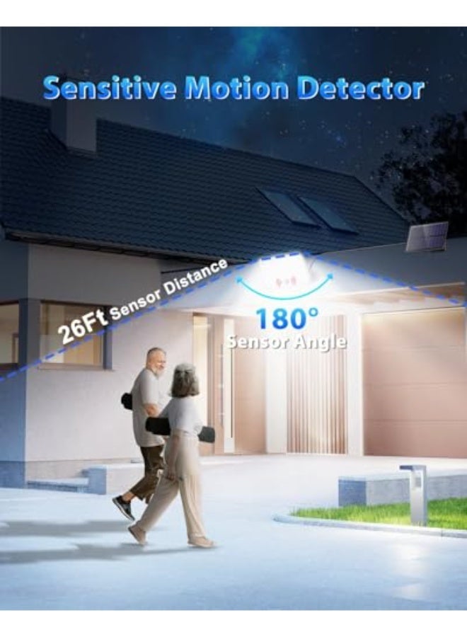 عربست مصابيح خارجية تعمل بالطاقة الشمسية، مصابيح LED غامرة بقوة 4160 لومن مع كابل بطول 3m، مصابيح تعمل عن بُعد مزودة بمستشعر حركة يعمل بالطاقة الشمسية مع 3 أوضاع، مصابيح أمان تعمل بالطاقة الشمسية للفناء الخارجي والحديقة والجراج, لمبات طاقة شمسيه, كشاف طاقه شمسيه - Image 5