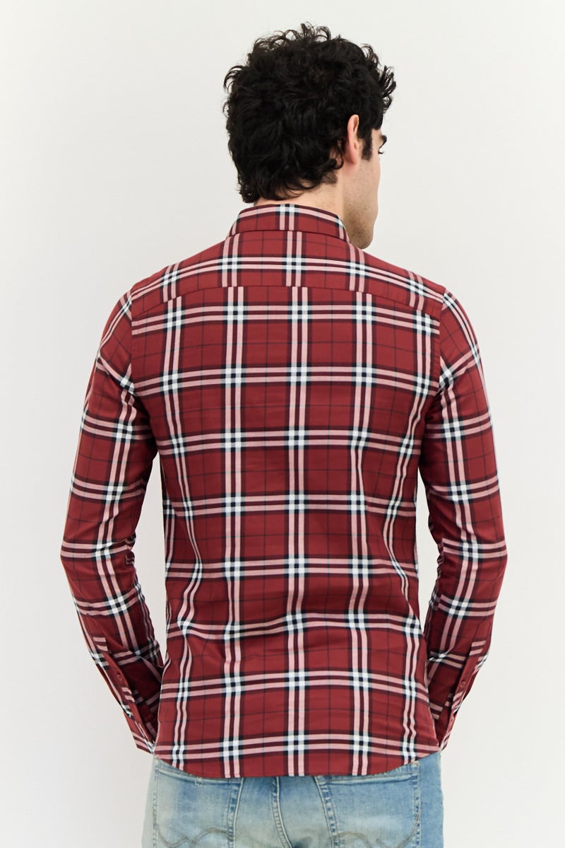 JACK & JONES Men Slim Fit Plaid Long Sleeve Casual Shirt, Multicolor - Image 2