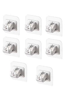 Generic 8 PCS Curtain Rod Bracket Holder,Curtain Rods No Drilling Adhesive Curtain Rod Holder Curtain Rod Bracket Curtain Hangers No Drilling Hooks Mounting Screws,Anchors and Sticky Strips Wall Hooks  - Image 1
