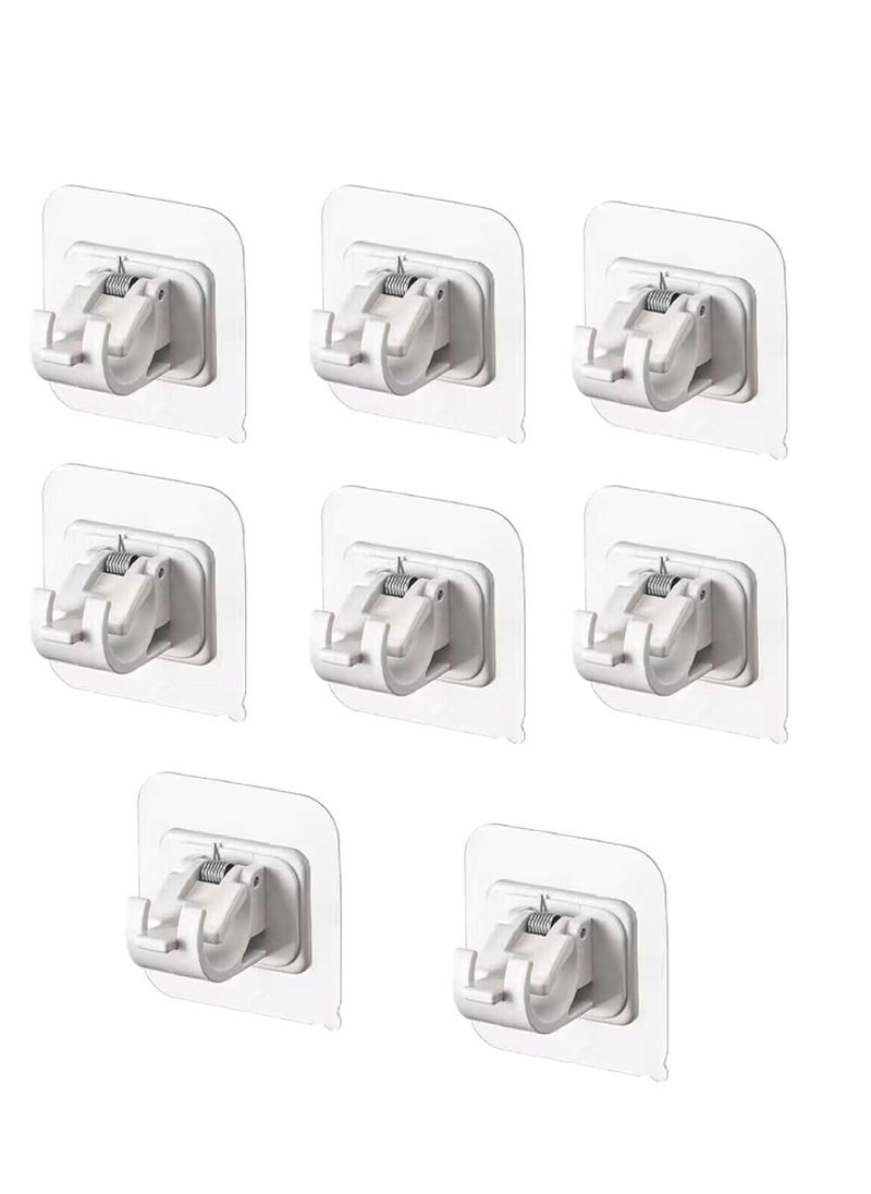 Generic 8 PCS Curtain Rod Bracket Holder,Curtain Rods No Drilling Adhesive Curtain Rod Holder Curtain Rod Bracket Curtain Hangers No Drilling Hooks Mounting Screws,Anchors and Sticky Strips Wall Hooks  - Image 1