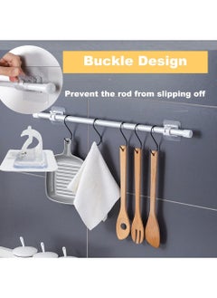 Generic 8 PCS Curtain Rod Bracket Holder,Curtain Rods No Drilling Adhesive Curtain Rod Holder Curtain Rod Bracket Curtain Hangers No Drilling Hooks Mounting Screws,Anchors and Sticky Strips Wall Hooks  - Image 2