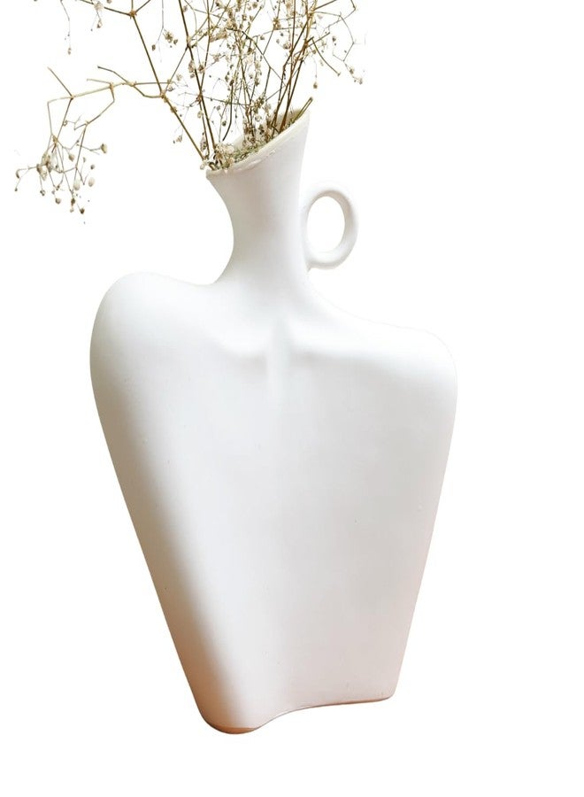 Craftribal Lady Neck Vase|Ceramic Flower Vase or Necklace Hanger|Size -11 inches|Whitestone (Ivory)|Showpiece for Home & Office or Living Room Minimalist & Aesthetic Vase - Image 4