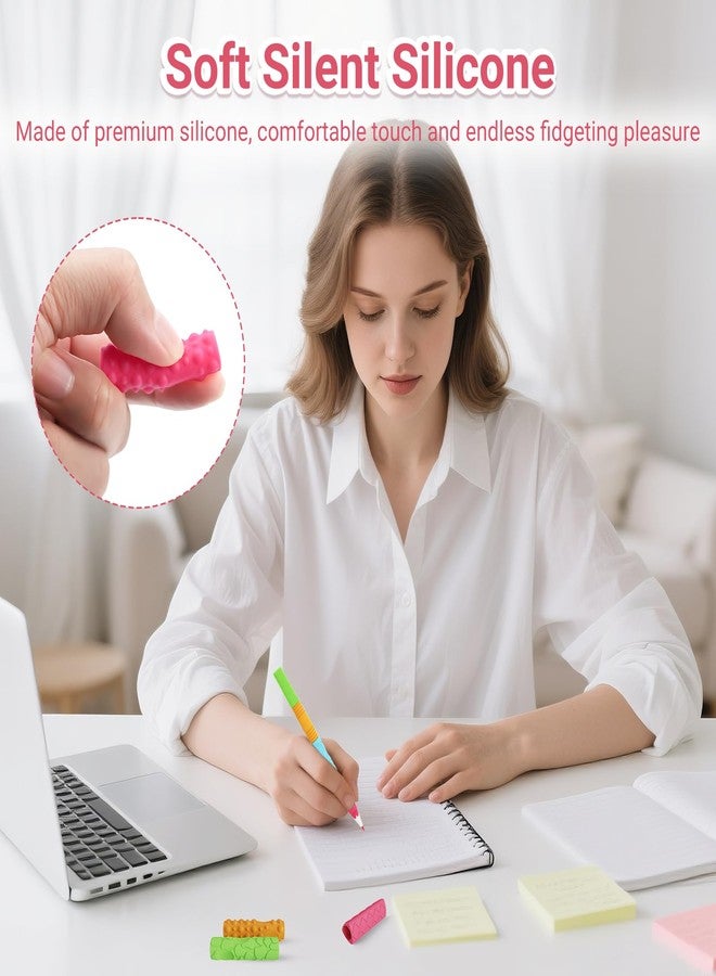 ddLUCK Sensory Textured Pencil Grips Fidget Toys, 24 Pack Four Sizes Silicone Pencil Grips for Kids Adults with Autism & ADHD Anxiety Relief, Quiet Handwriting Pencils Sleeve for Classroom School Office - Image 5