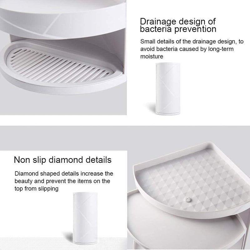 Olpad خزانة تخزين أولباد 3 طبقات حامل مناشف خزانة زاوية مقاومة للماء مع أبواب ورفوف للحمام وحوض الاستحمام والمرحاض وطاولة المطبخ كبيرة - Image 4