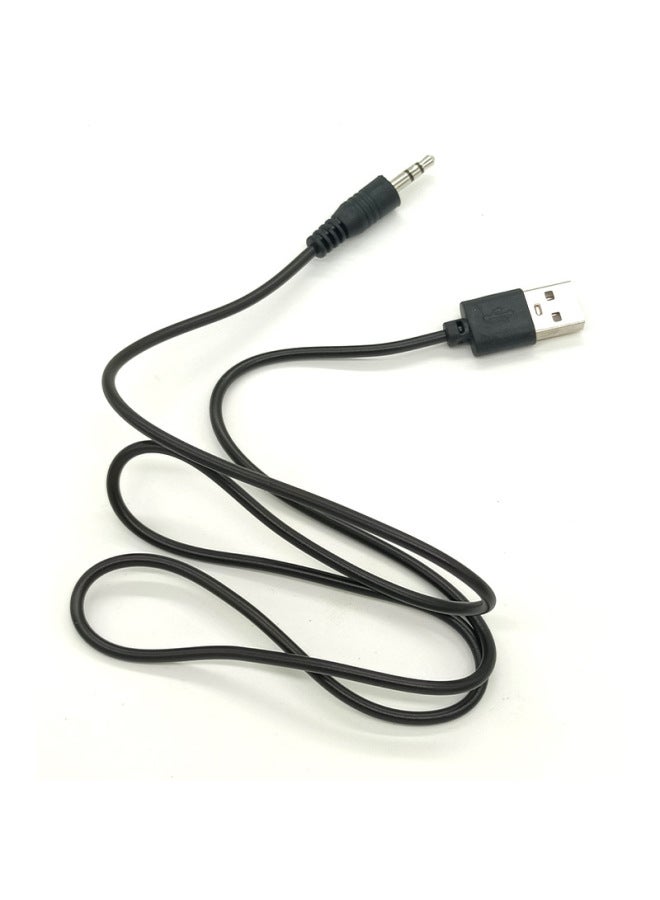 كابل شحن USB مزدوج الصوت 3.5، كابل طاقة صوت 3.5 من النحاس النقي، كابل صوت 3.5 للسيارة، اتصال صوت 3.5 - اللون: أسود، 1 متر - Image 5