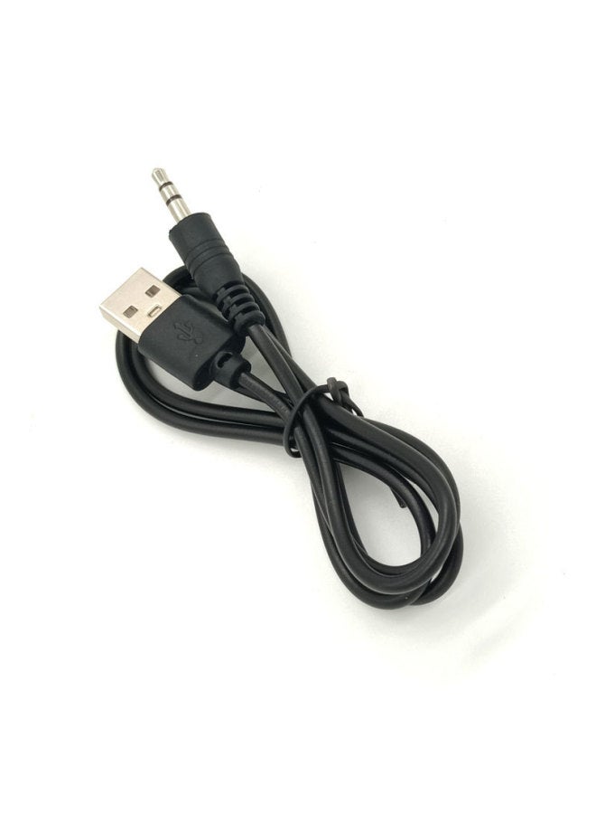 كابل شحن USB مزدوج الصوت 3.5، كابل طاقة صوت 3.5 من النحاس النقي، كابل صوت 3.5 للسيارة، اتصال صوت 3.5 - اللون: أسود، 1 متر - Image 4