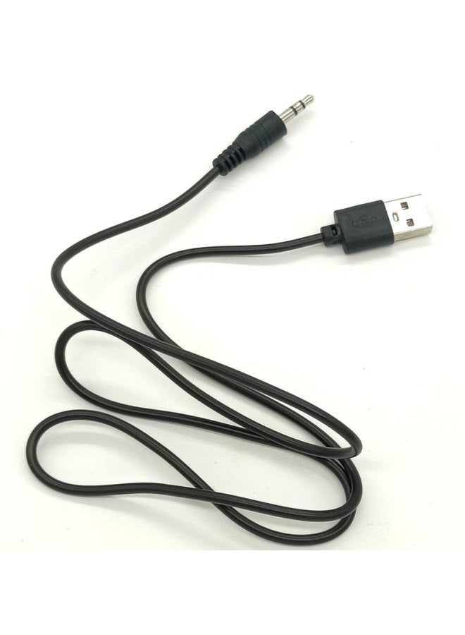 كابل شحن USB مزدوج الصوت 3.5، كابل طاقة صوت 3.5 من النحاس النقي، كابل صوت 3.5 للسيارة، اتصال صوت 3.5 - اللون: أسود، 1 متر - Image 3