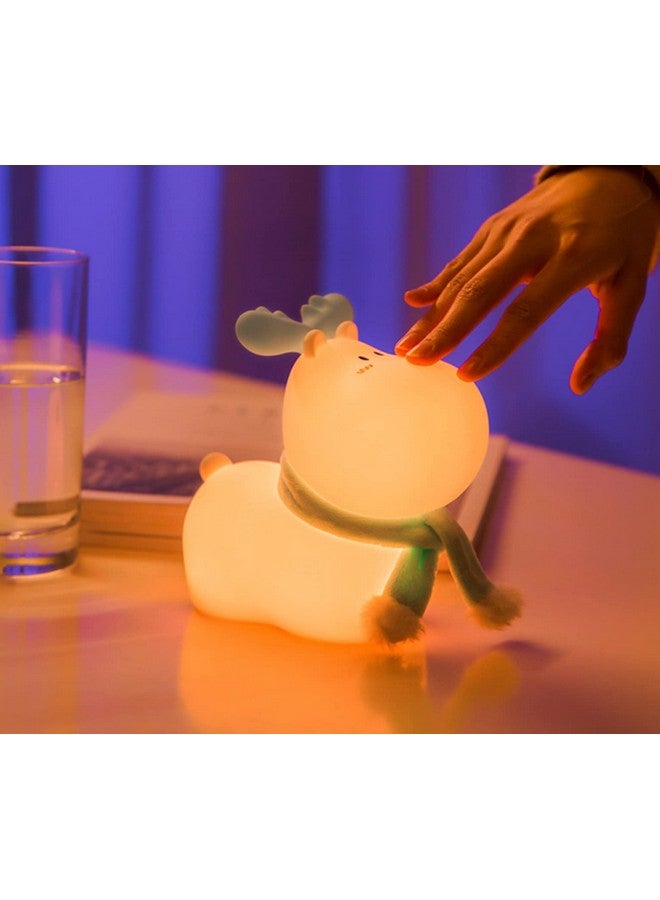 NYRWANA Night Lamp for Kids, Gift Items for Women, Birthday Gift for Kids, Silicone Rechargeable, Reindeer Lamp (Multicolor) - Image 3