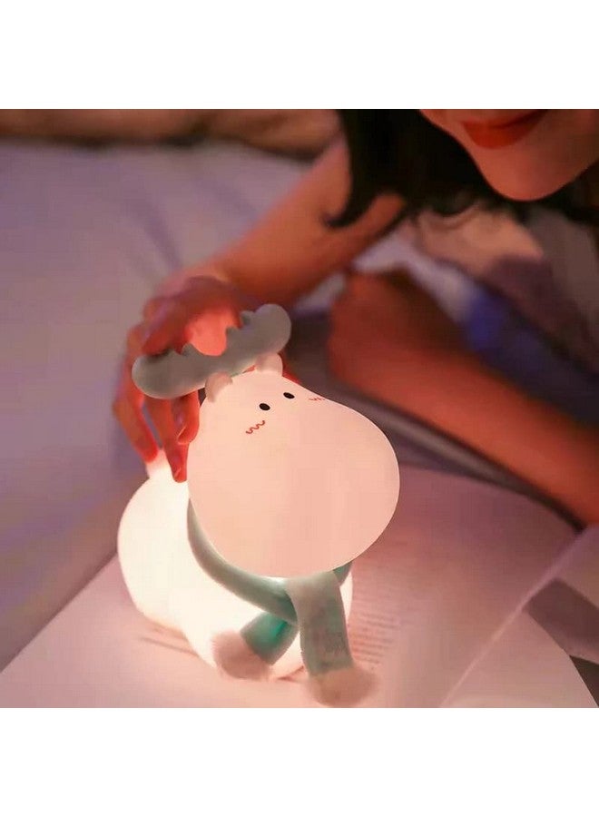 NYRWANA Night Lamp for Kids, Gift Items for Women, Birthday Gift for Kids, Silicone Rechargeable, Reindeer Lamp (Multicolor) - Image 1