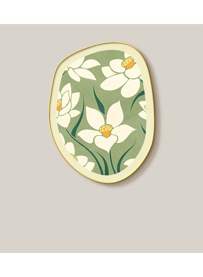 Cream Style Ins Living Room Decoration Painting Small Fresh Green Plants Restaurant Combination Mural Creative Sofa Background Wall Hanging Painting  - Image 1
