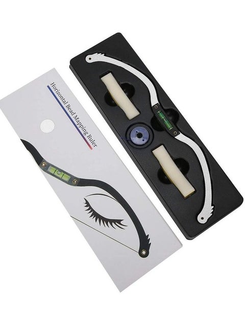 Eyebrow Tattoo Ruler, Professional Microblading Line Marker Ruler Eyebrow Ruler Sticker More Symmetrical, Eyebrow Tattoo Positioning Tool Horizontal Ruler, Reuseable Eyebrow Positioning Tool (Silver)