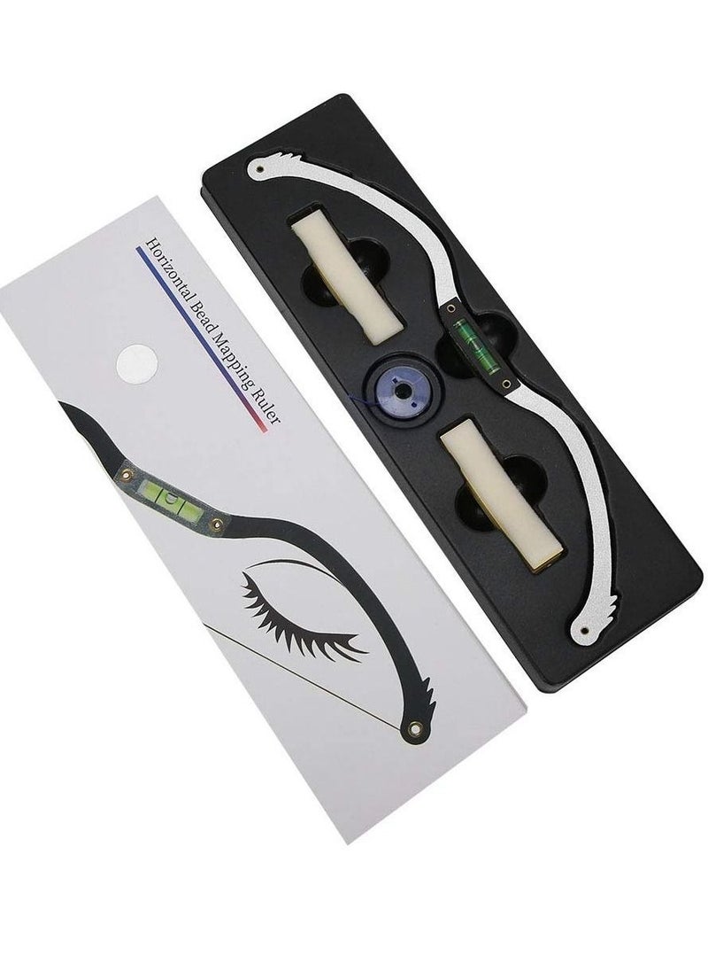 Eyebrow Tattoo Ruler, Professional Microblading Line Marker Ruler Eyebrow Ruler Sticker More Symmetrical, Eyebrow Tattoo Positioning Tool Horizontal Ruler, Reuseable Eyebrow Positioning Tool (Silver)