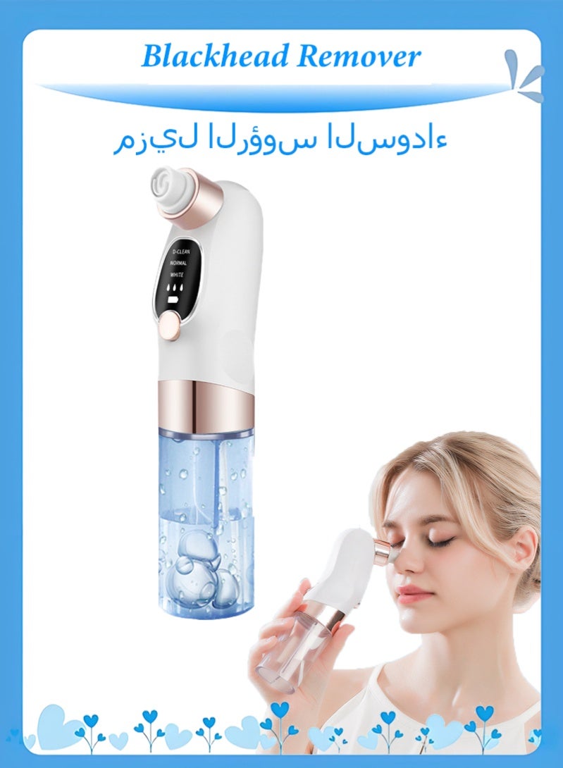 Blackhead Remover, Pore and Facial Vacuum Cleaner, USB Rechargeable Blue Light Cleaning Tools with 3 Modes and 6 Probes - Image 1