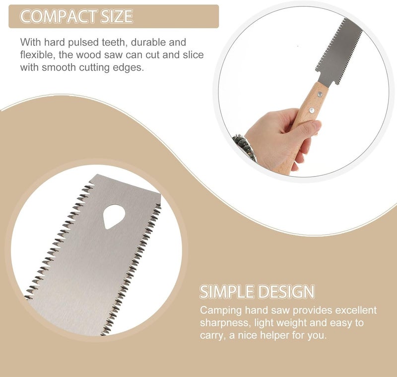 Woodworking Hand Saw Double-sided Small Hand Saw with Wooden Handle Fine Teeth for DIY Carpentry and Pruning Tasks - Image 3