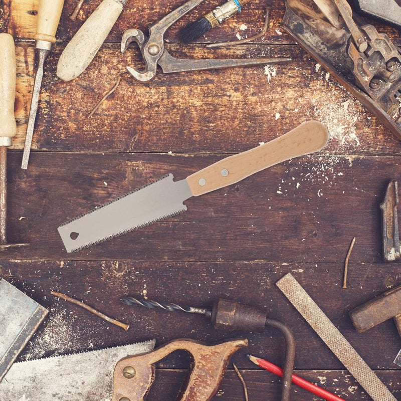 Woodworking Hand Saw Double-sided Small Hand Saw with Wooden Handle Fine Teeth for DIY Carpentry and Pruning Tasks - Image 5