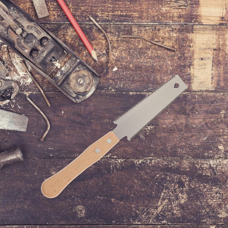Woodworking Hand Saw Double-sided Small Hand Saw with Wooden Handle Fine Teeth for DIY Carpentry and Pruning Tasks - Image 4