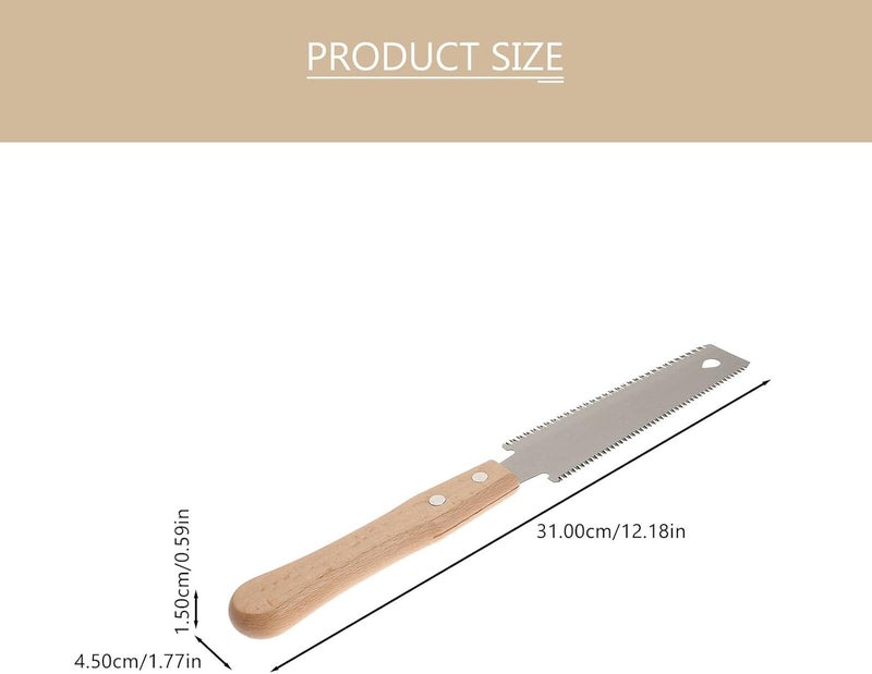 Woodworking Hand Saw Double-sided Small Hand Saw with Wooden Handle Fine Teeth for DIY Carpentry and Pruning Tasks - Image 2