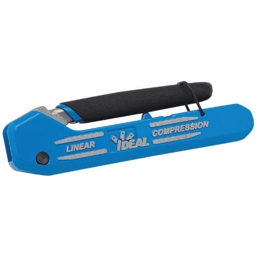 IDEAL Electrical 33-632 LinearX3 Coax Compression Tool, Compression Tool for F/BNC/RCA connectors, w/ [4] RTQ XR RG-6/6 Quad F Connectors - Image 1