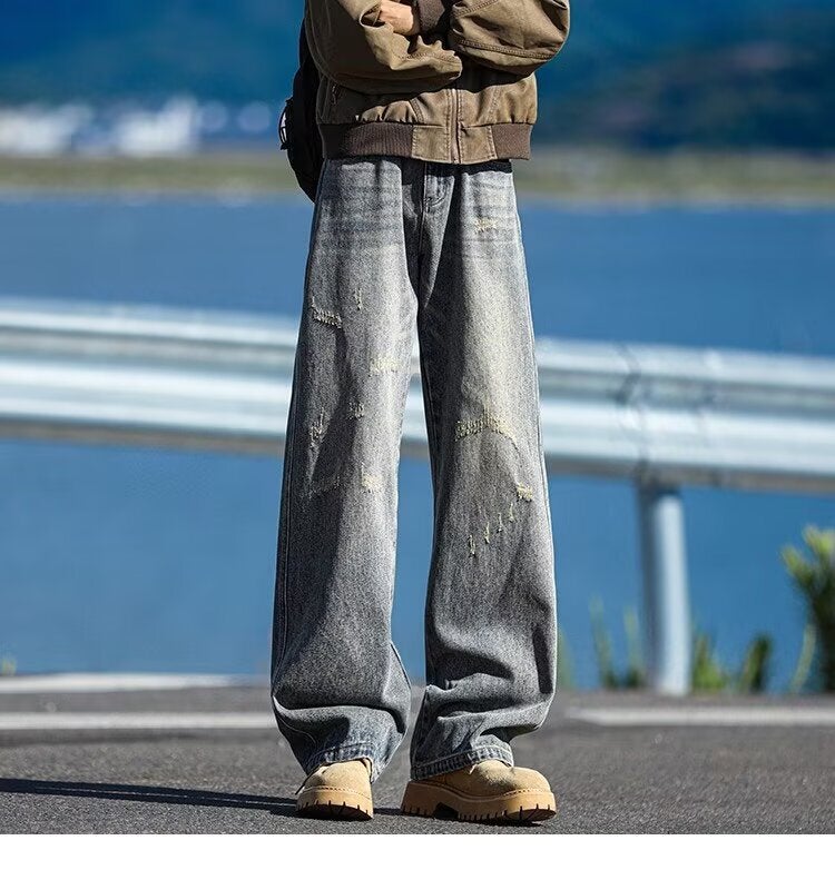 Unisex Classic Denim Jeans Loose Fit Daily Outdoor Wear - Image 4