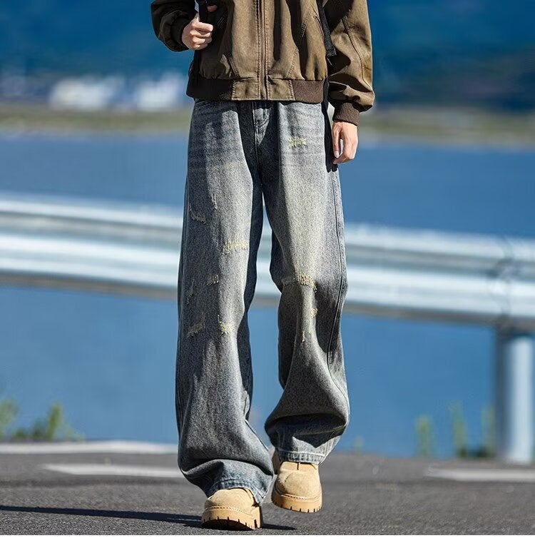 Unisex Classic Denim Jeans Loose Fit Daily Outdoor Wear - Image 5