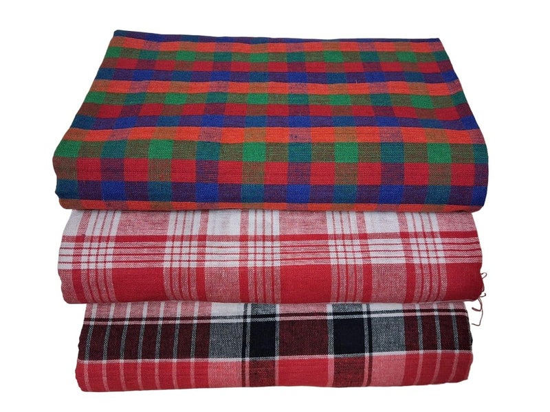 Multicolour Bengal Special Cotton Bath Gamcha Extra Large (Pack of 3)  - Image 2