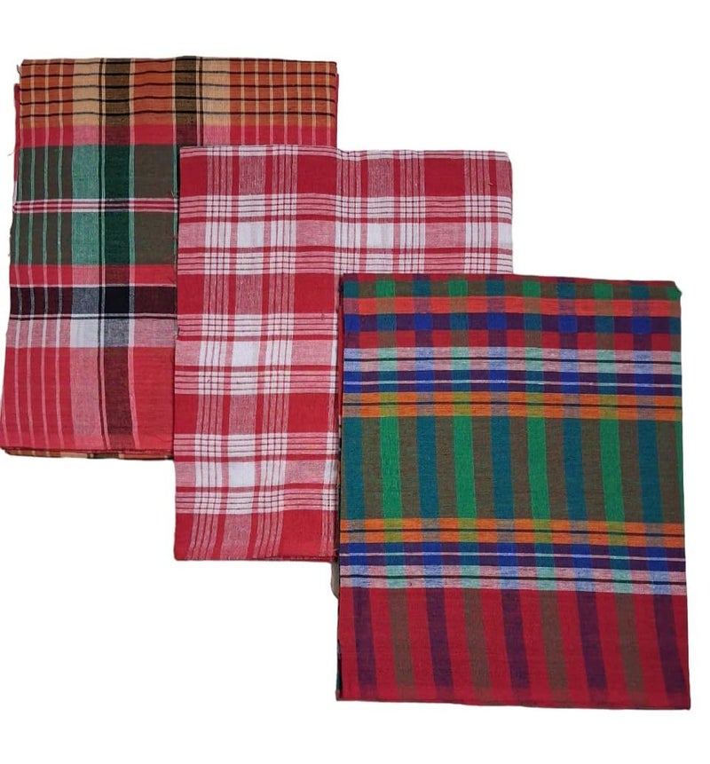 Multicolour Bengal Special Cotton Bath Gamcha Extra Large (Pack of 3)  - Image 4